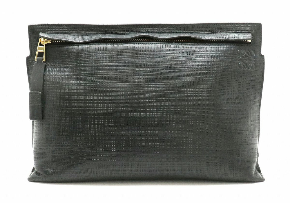 Loewe T Pouch Clutch Leather Black